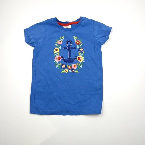 Hanna Andersson Blue Anchor & Flowers Appliqué Tee - Picture 2 of 6